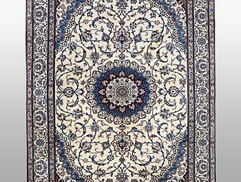 A rug, Nain, Part Silk, sk 6 LAA, ca 204 x 137 cm.