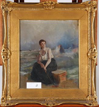 OKÄND KONSTNÄR, olja på duk, 1800/1900-tal.