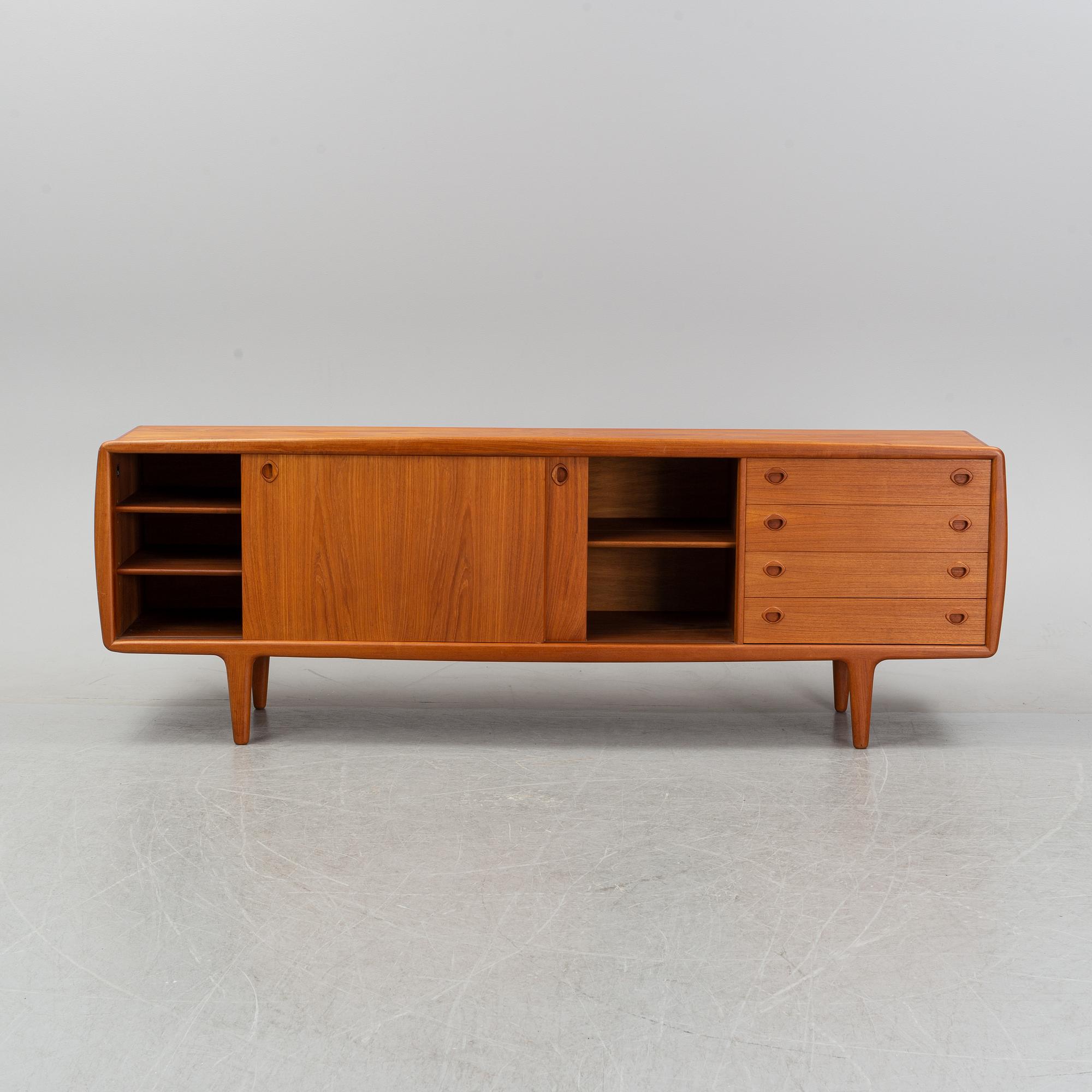 A teak veneered sideboard by H.P Hansen, IMHA, Denmark, second half of the 20th century.