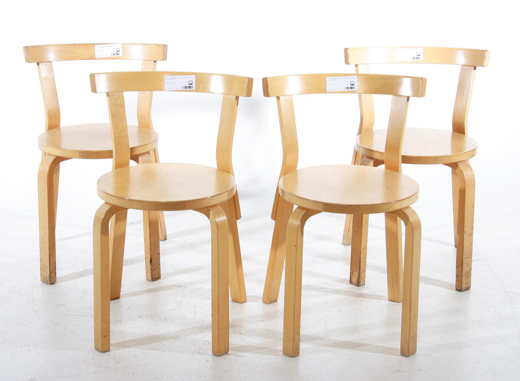 STOLAR, 4 st, Alvar Aalto, Artek, modell 68.