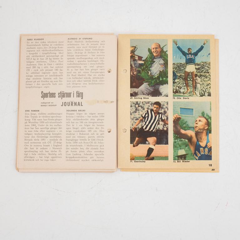 Idolkort, "Sportens stjärnor", bl a Cassius Clay, Nacka Skoglund mfl Hemmets Journal, 1960-tal.