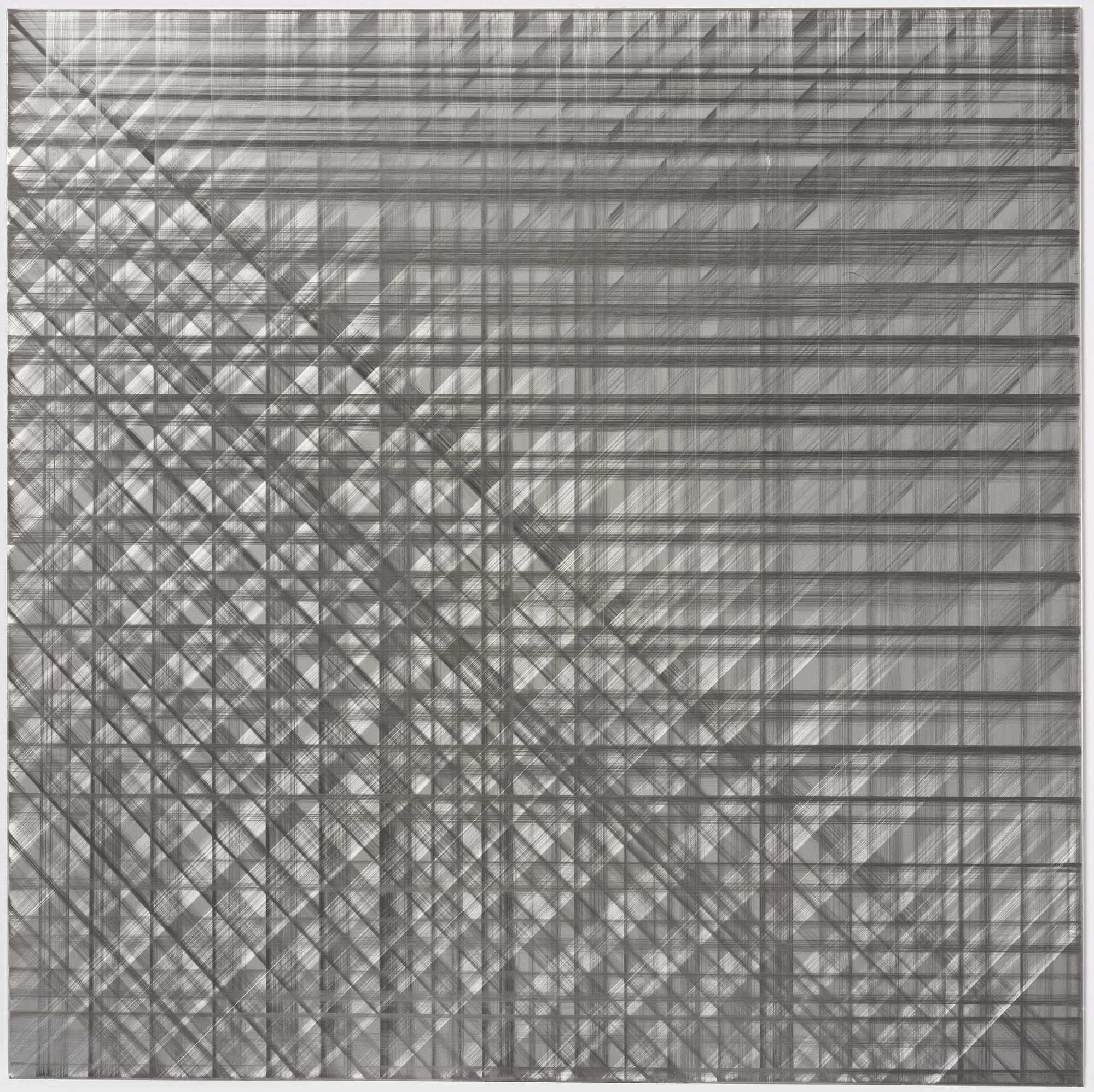 Sophie Tottie, "White Lines (steel drawing) rattan texture".