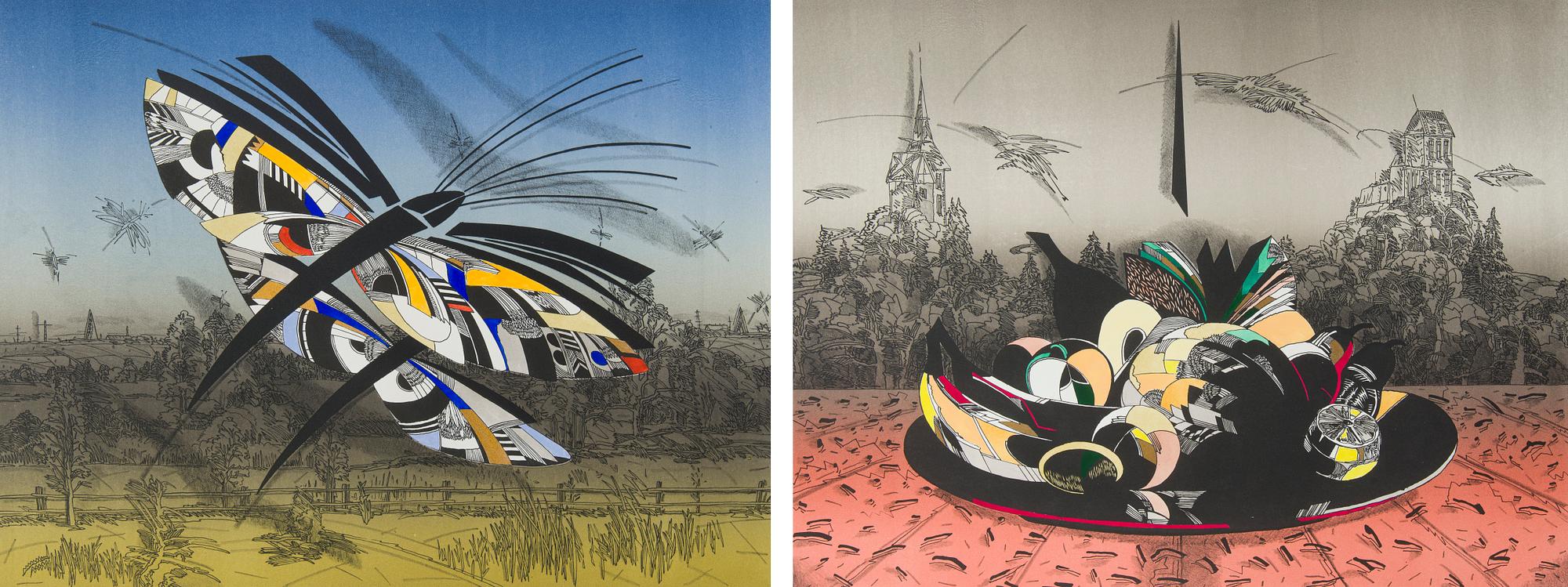 Marje Üksine, Two lithographs in a folder.
