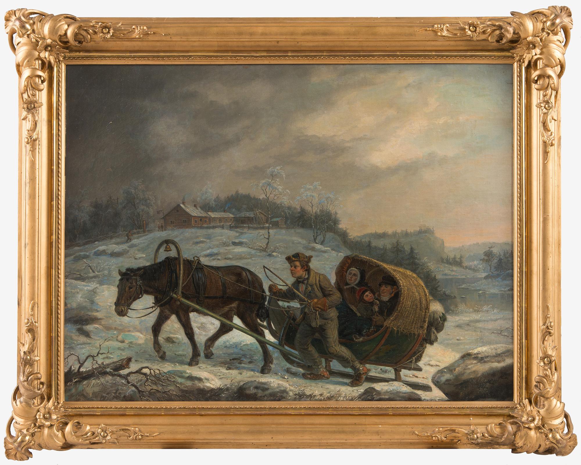 Robert Wilhelm Ekman, Winter journey with stagecoach.
