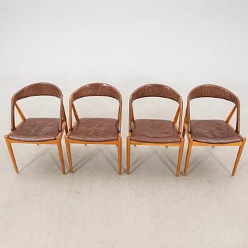 Kai Kristiansen, 4 "Pige" chairs, Denmark, mid-20th century.