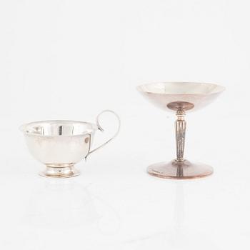 Punchkoppar, 17, st, silver, samt Cocktailglas, 6 st, silver, bl.a. GAB och Ceson, Stockholm & Göteborg, 1939-54.