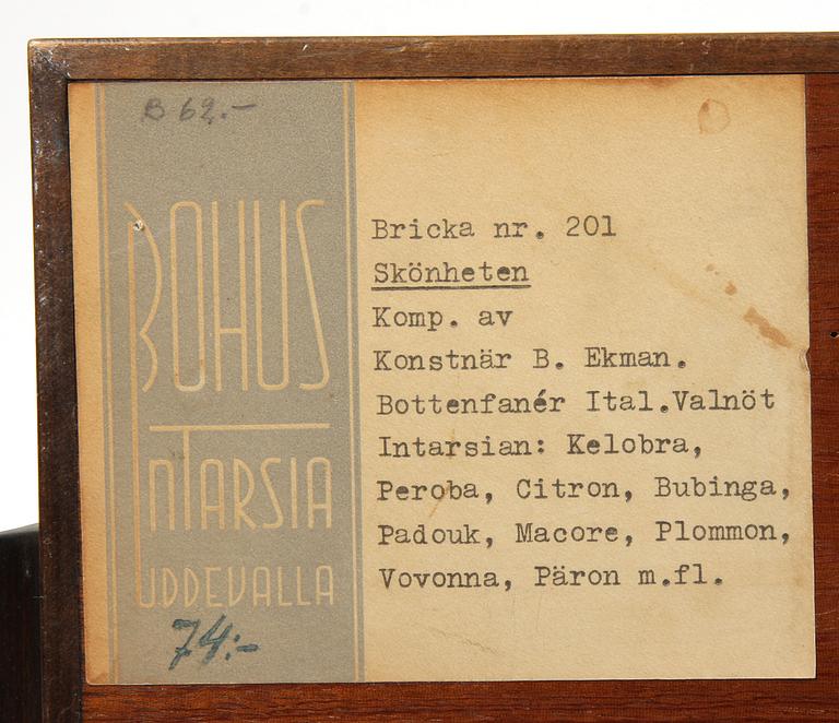 BRICKA, B. Ekman, Bohus Intarsia. 1900-tal.