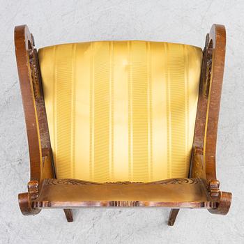 A pair of Russian/Baltic Empire mahogany armchairs, 1830's/40's.