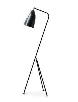 55. A Greta Magnusson Grossman 'G-33' (Grasshopper) black lacquered floor lamp, Bergboms, Malmö, 1950's.