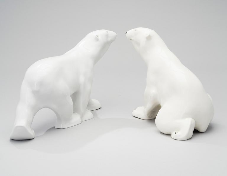 TWO LOMONOSOV PORCELAIN FIGURES, 1990s.