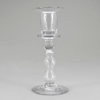 LJUSSTAKE, glas, 1700-tals typ.