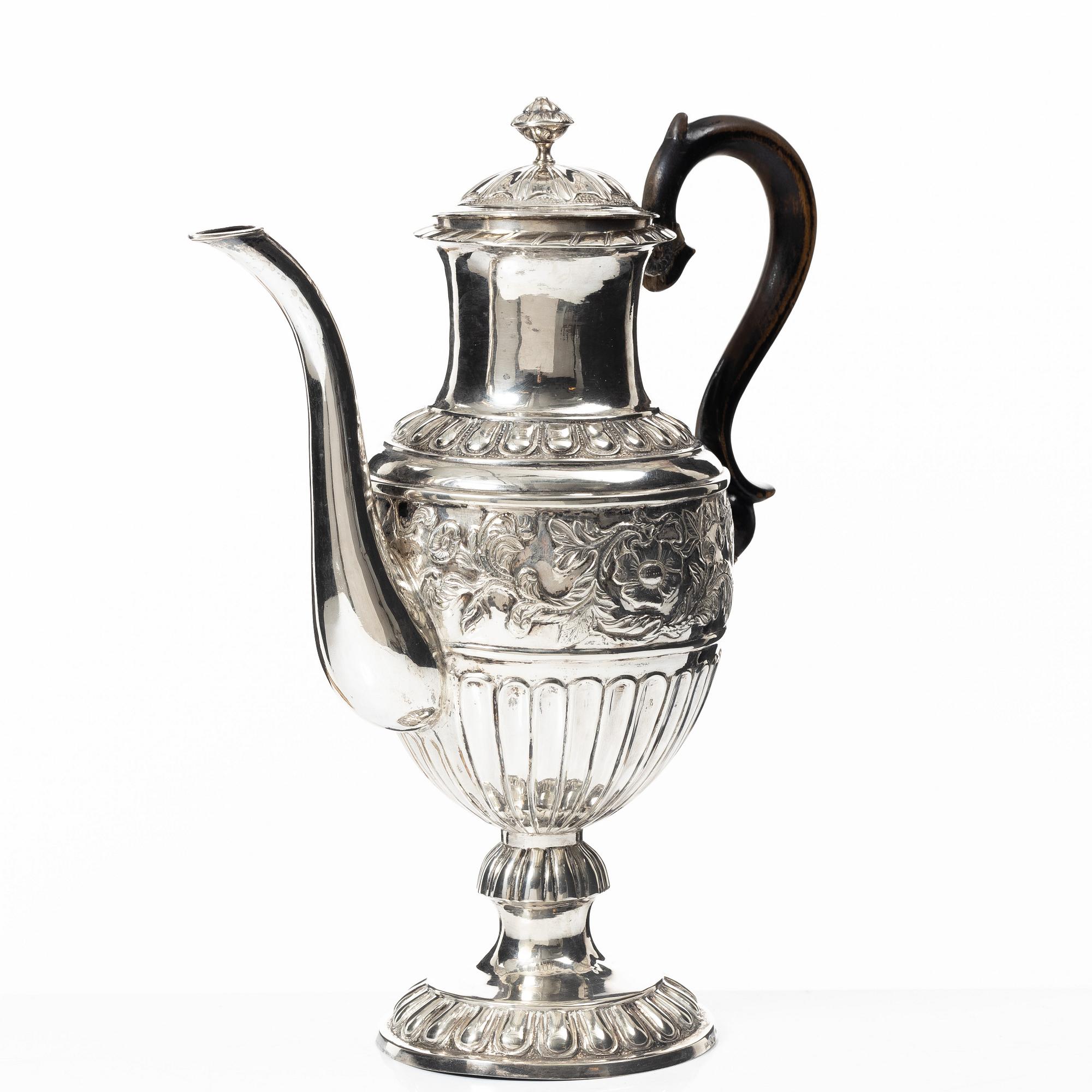 A Swedish silver coffee-pot, mark of Magnus Fryberg, Jönköping 1839.