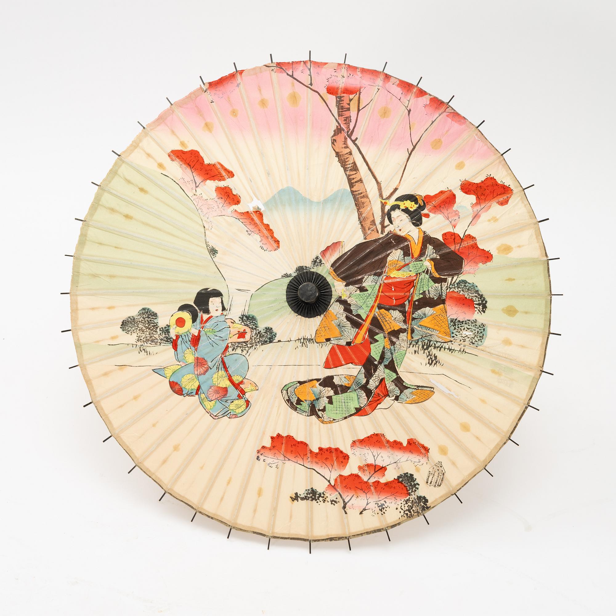 Parasoll, tre stycken, Japan, omkring 1900.