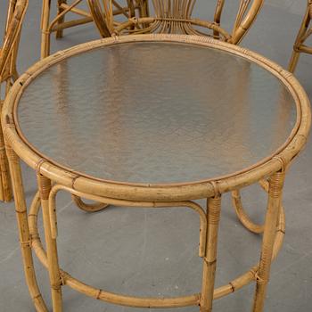 MÖBLEMANG, 7 delar, korgmöbler, 1900-talets andra hälft.