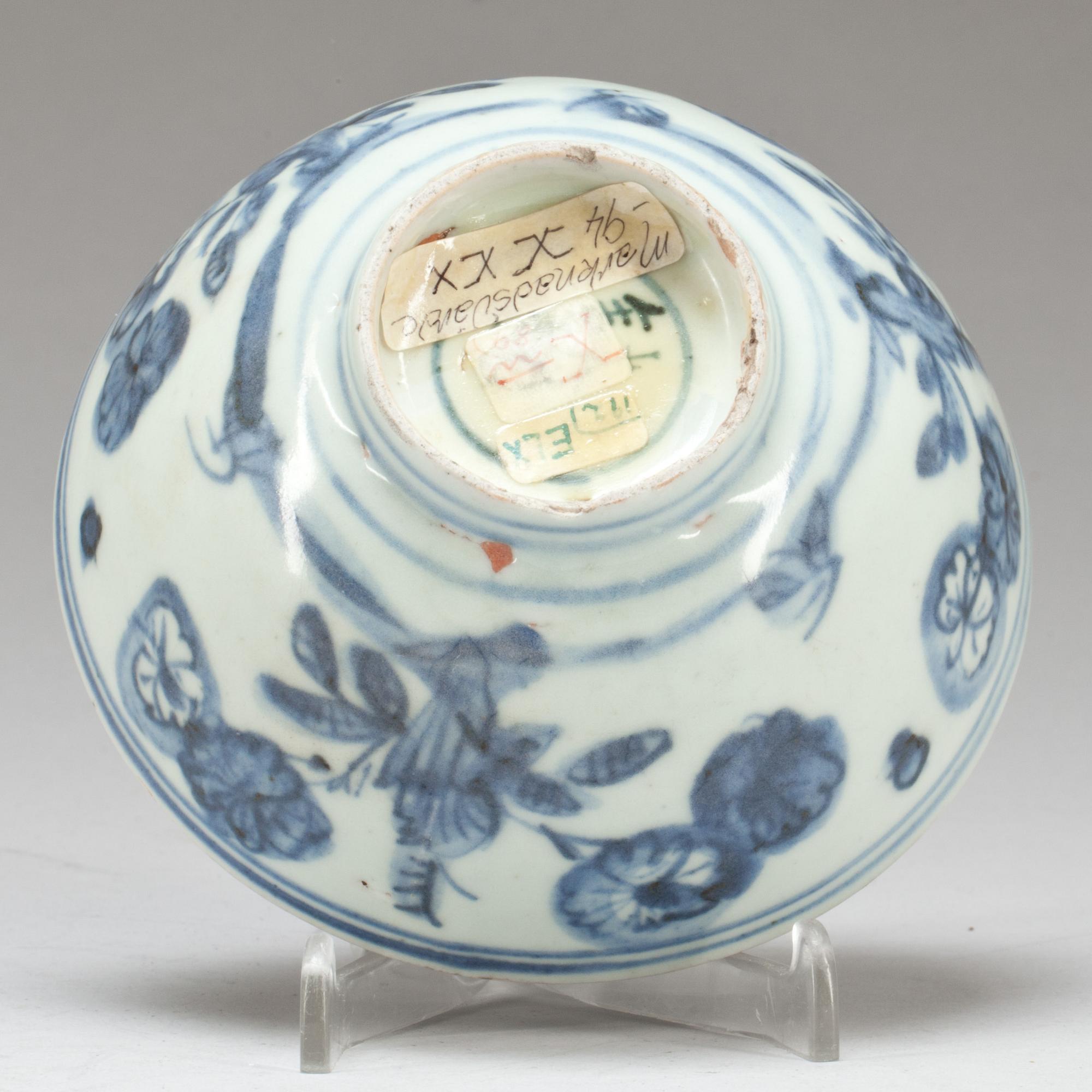 SKÅL, porslin, Kina. Ming dynasti (1368-1644).