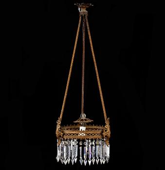 TAKLAMPA, oscariansk, 1800-talets slut. Höjd ca 90 cm.