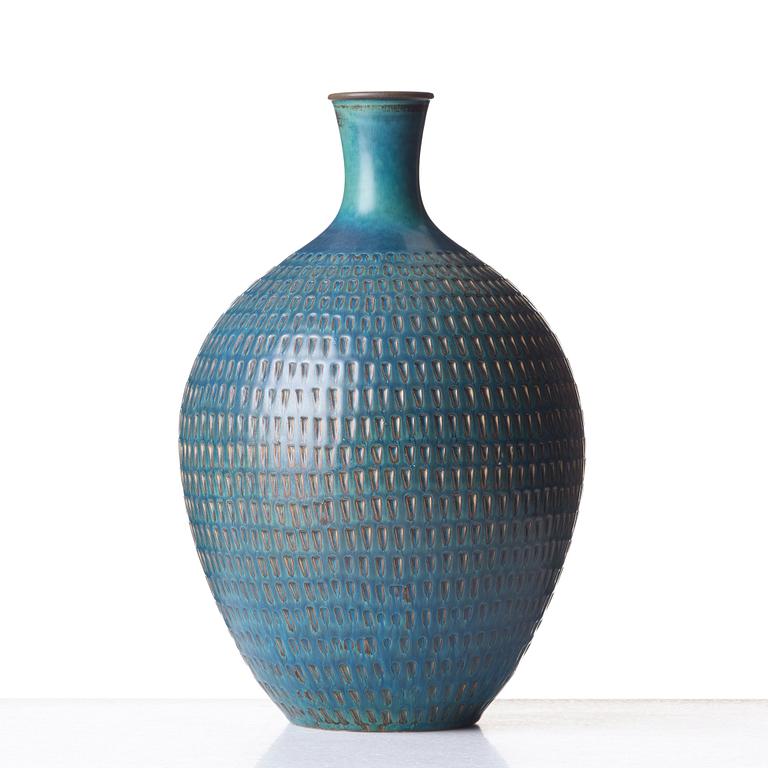 Stig Lindberg, a stoneware vase, Gustavsberg studio, Sweden 1958-59.