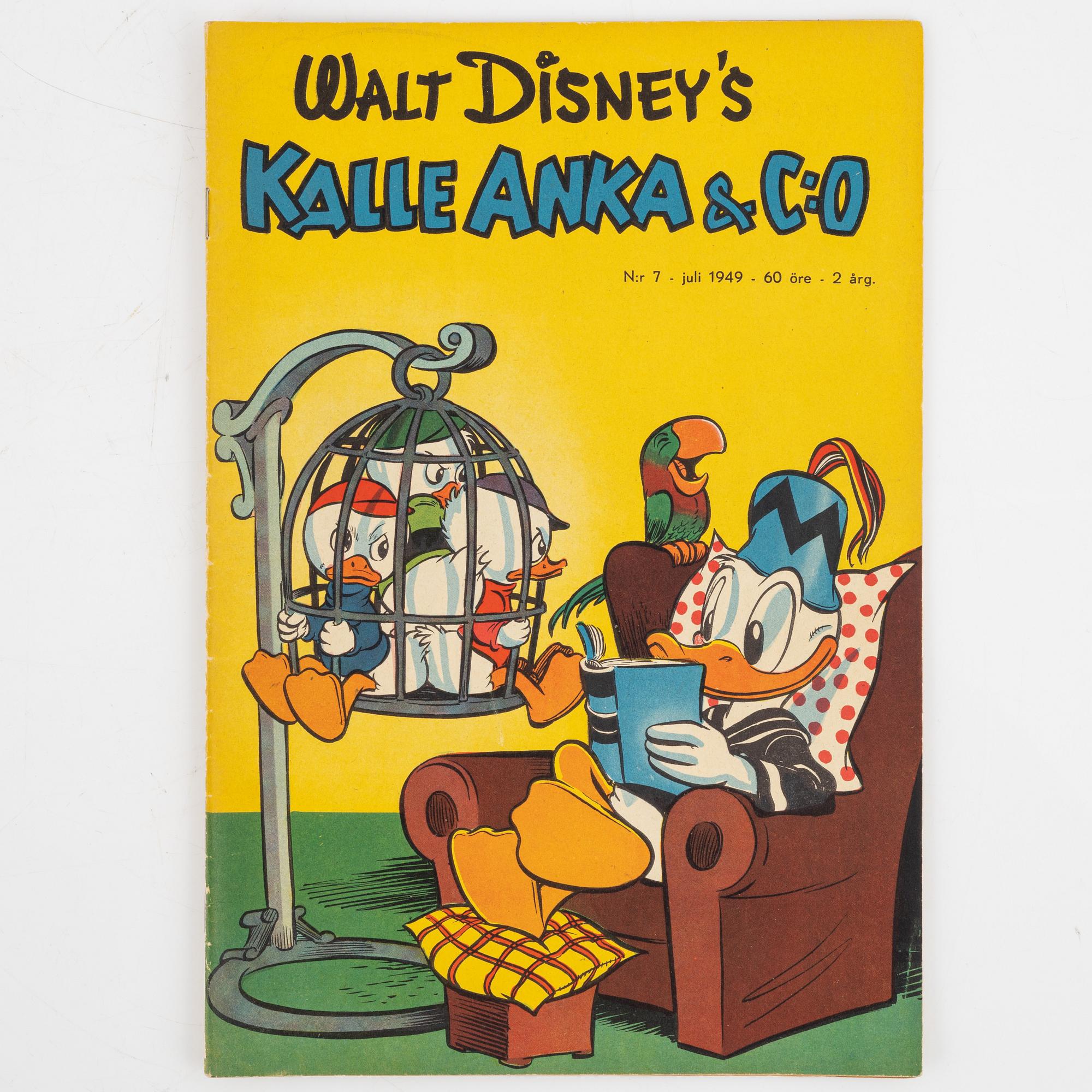 Serietidningar, "Kalle Anka & Co, 12 st, komplett årgång 1949.