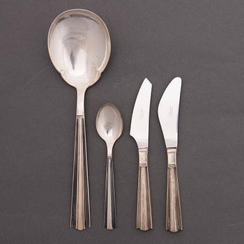 A 21-piece set of 1960s 'Margit' Finnish silver (916) flatware by Hopeakeskus Oy, Helsinki.