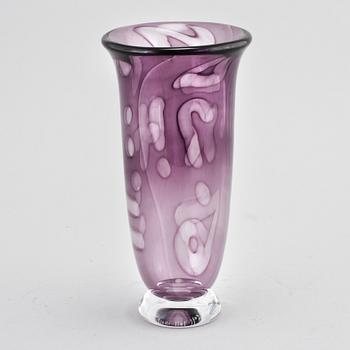 A glass vase from Strömbergshyttan, second half of the 20th century.