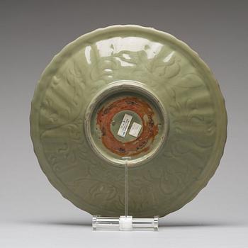 A celadon glazed dish, Ming dynasty (1368-1644).