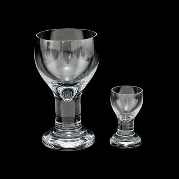 ÖLGLAS, 12 st, SNAPSGLAS, 12 st, Boda glasbruk, 1900-talets andra hälft.