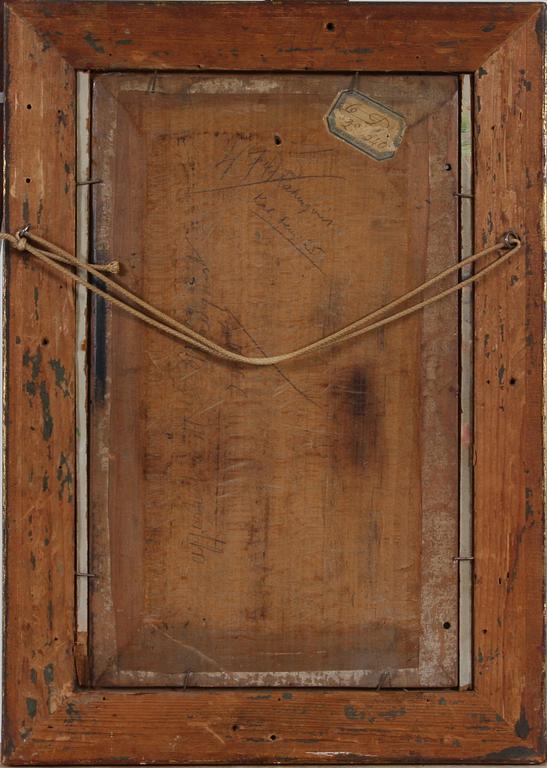 CHARLES JOSHUA CHAPLIN, tillskr, olja på pannå, sign.