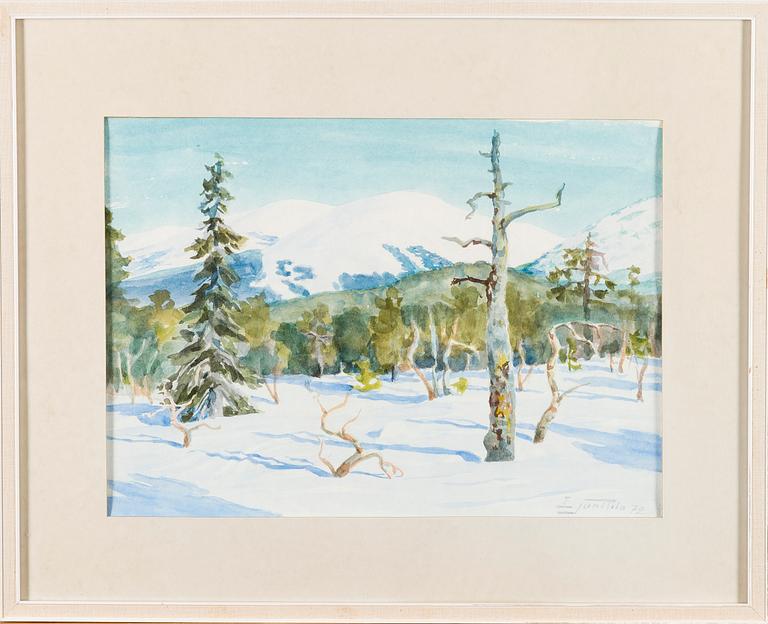 EINARI JUNTTILA, vesiväri, signeerattu ja päivätty -72.