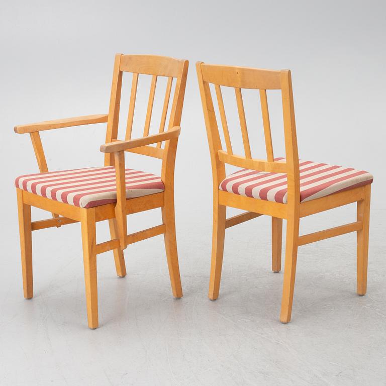 Nils-Göran Gustafsson, 6 stolar, "Öland", samt matbord, Carl Malmsten, Stolab, 2000-tal.