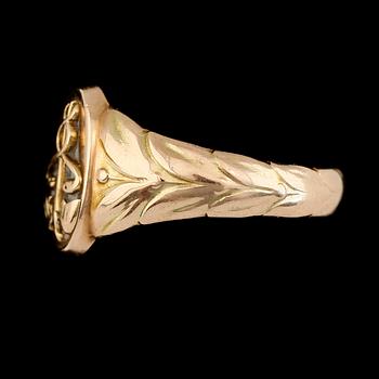 RING, 14K guld, Finland, 1957. Vikt ca 6 g.