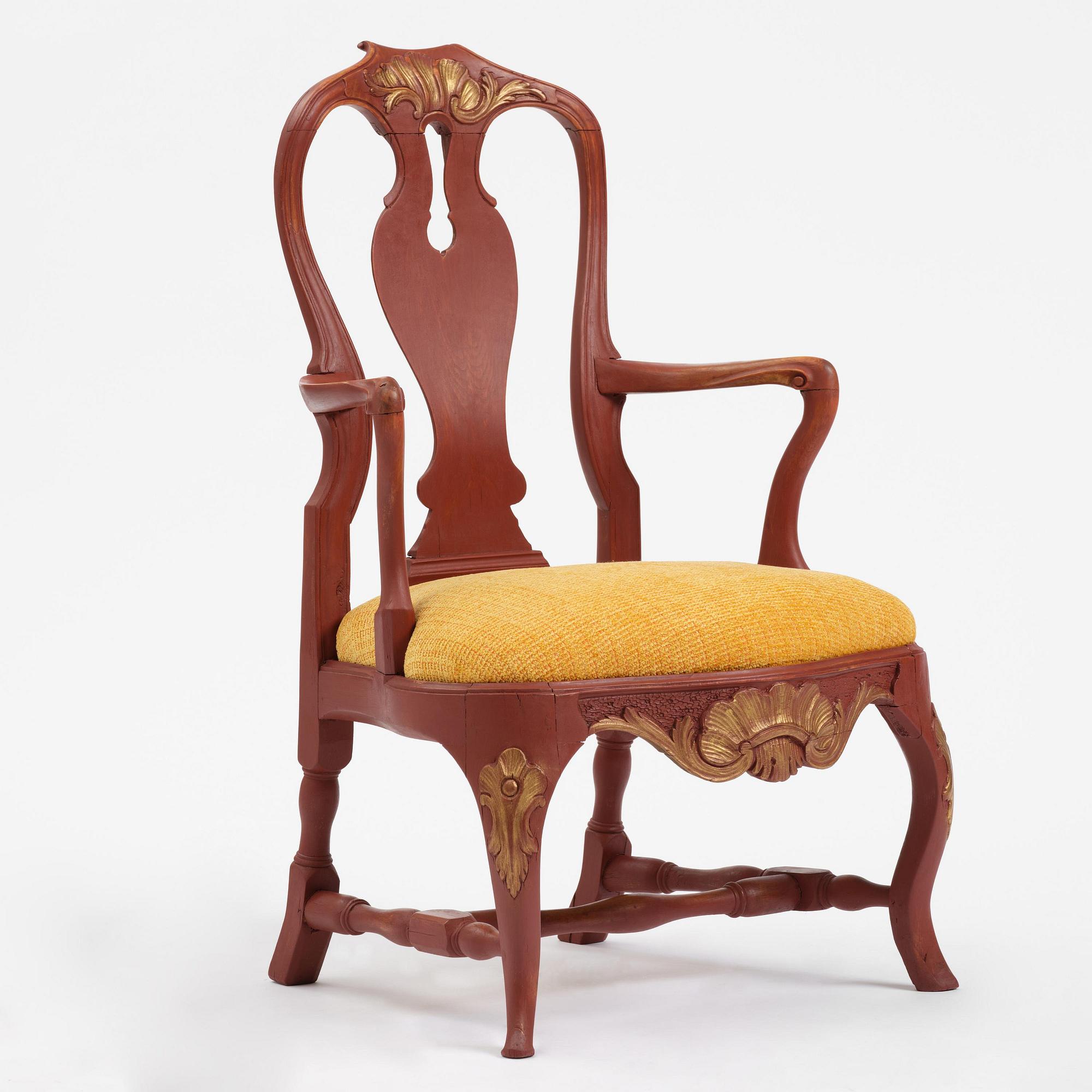 A Swedish rococo armchair, Stockholm, later part 18th century.