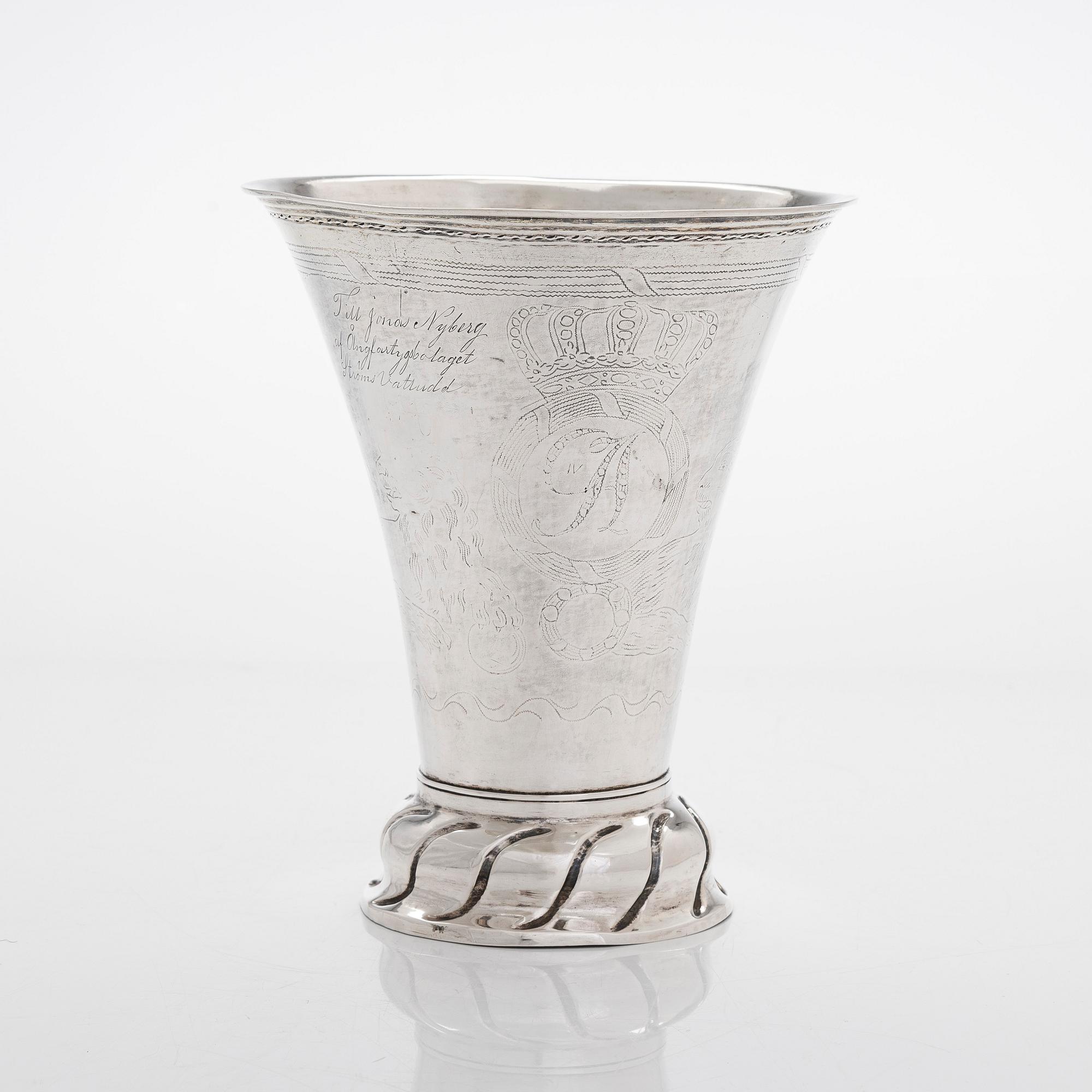 A Swedish silver beaker by Anders Johan Lignell, Sundsvall, 1800.