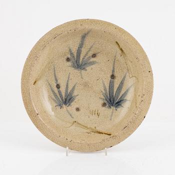 A Japanese 'seto' stoneware bamboo dish, Edo (1602-1868).