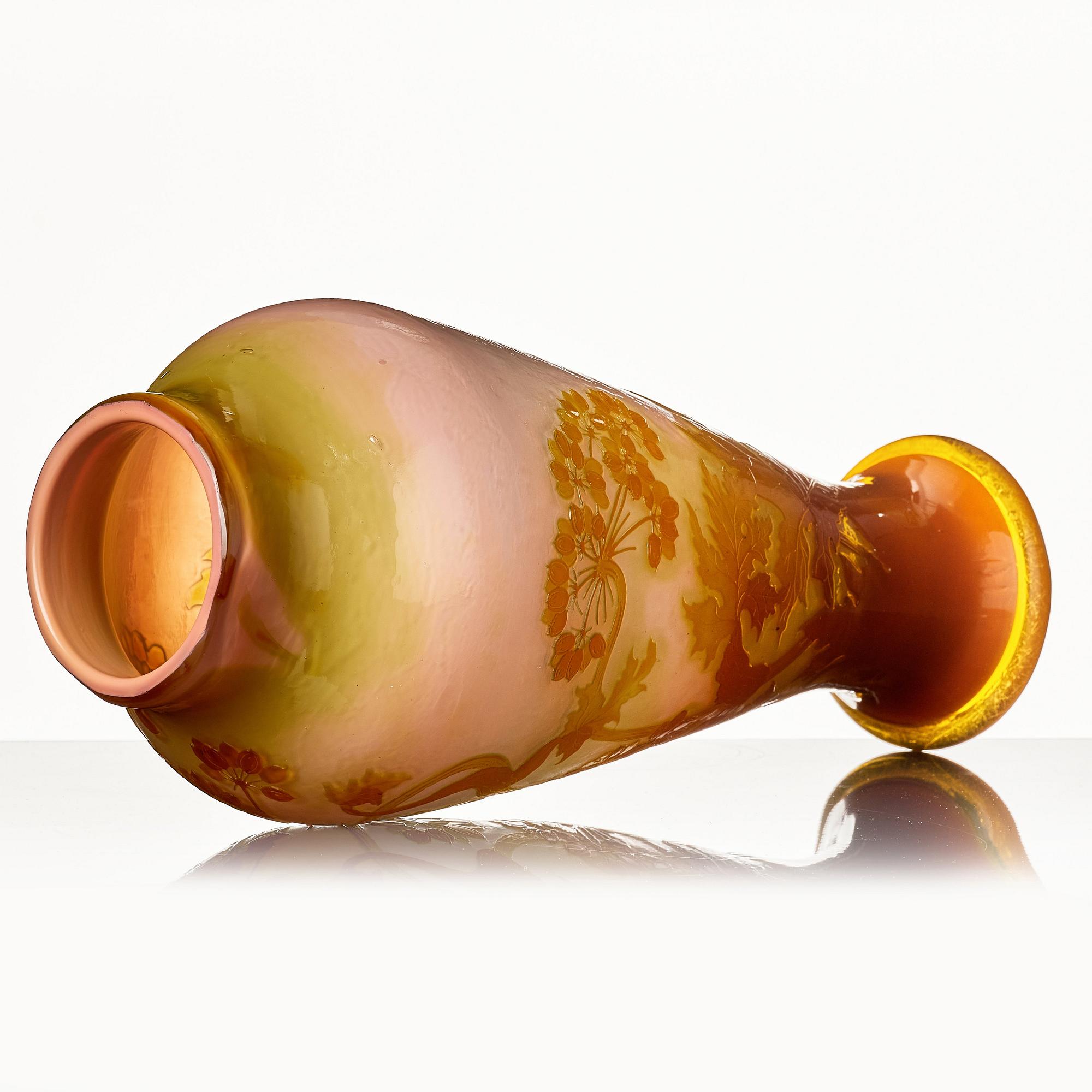 Emile Gallé, a 'firepolished' Art Nouveau cameo glass vase, Nancy, France, ca 1900.