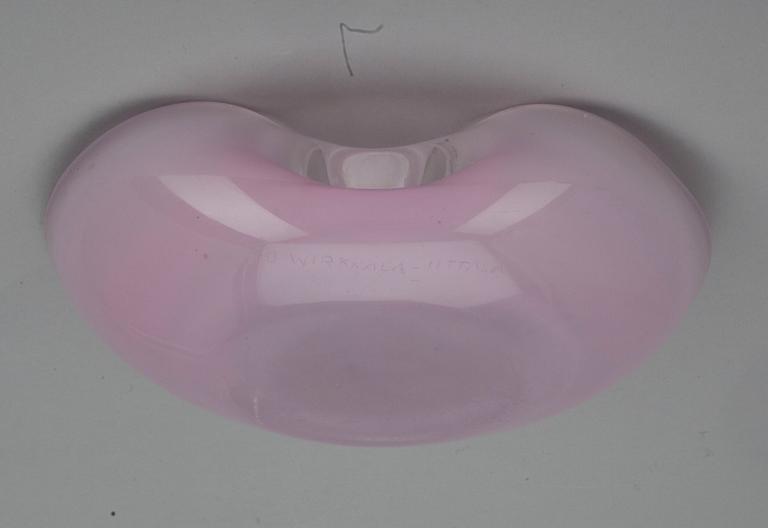 Kulho, lasia, signeerattu Tapio Wirkkala, Iittala.