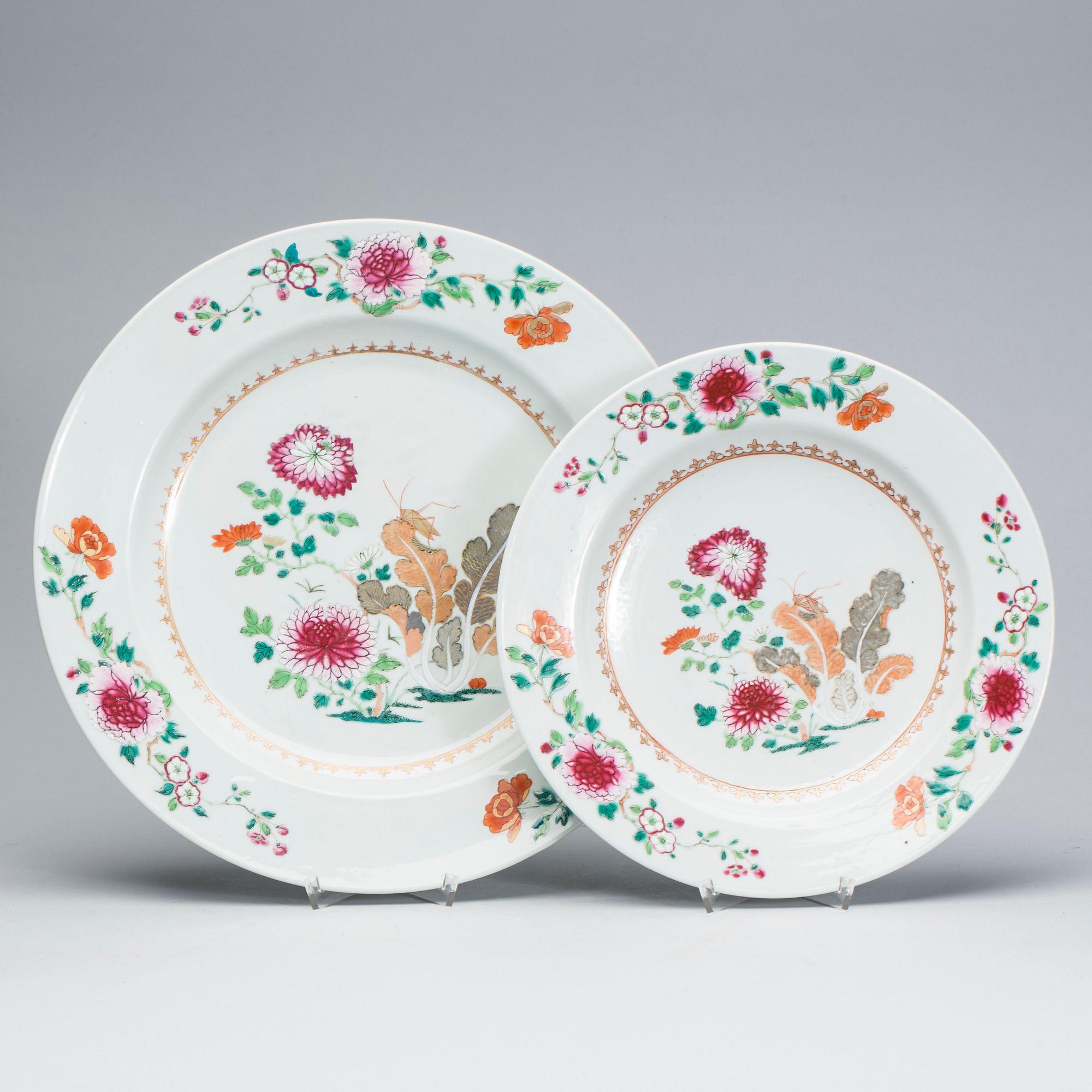 FAT, 2 st, porslin, Kina, Qianlong, 1736-1795.