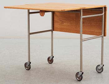 A Bruno Mathsson oak and steel folding table, by Karl Mathsson, Värnamo 1940's.