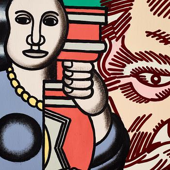 Erró, acrylic on canvas, signed and dated 1992 verso.