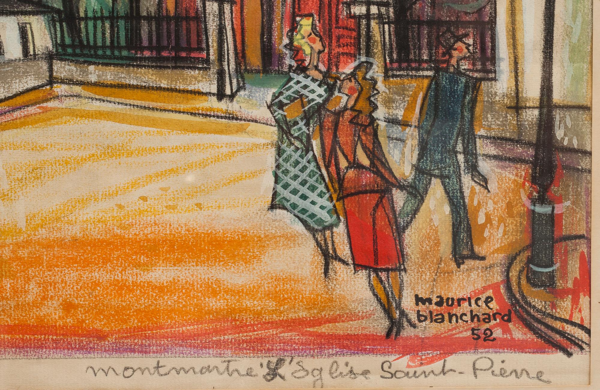 MAURICE BLANCHARD, gouache/blandteknik. Signerad och daterad -52.