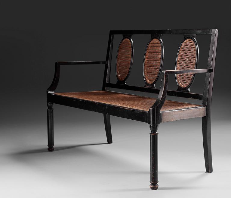 An Axel-Einar Hjorth black stained sofa 'Coolidge' by NK, Sweden ca 1927.