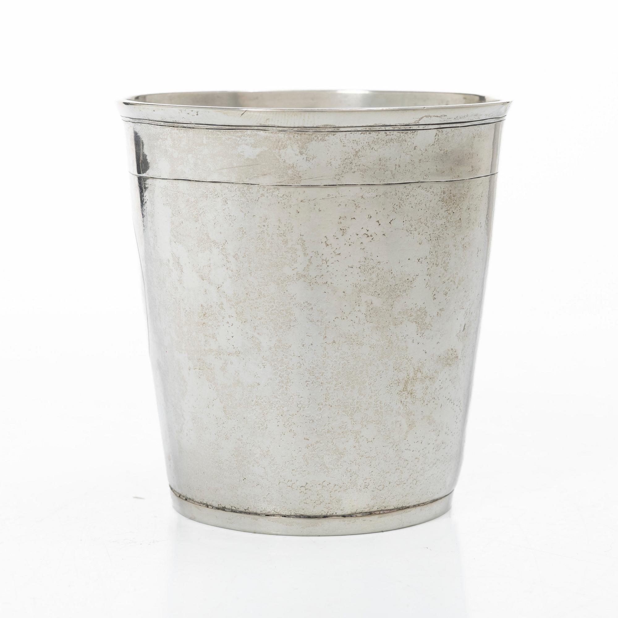 A Danish 18th century silver beaker, mark of Jen Kieldsen Sommerfeldt, Aalborg (active 1726-1772).