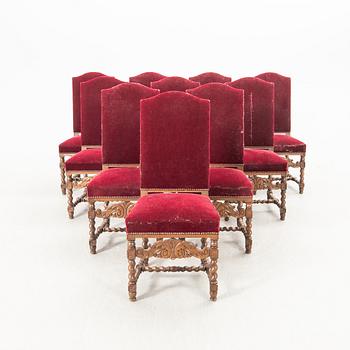 Dining group 11 pcs Baroque style 1920s/30s Almgren & Plynning Helsingborg.