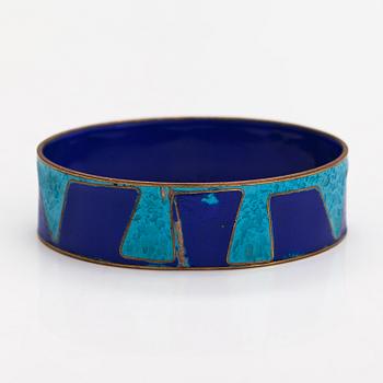 Eva Hidström, A brass and enamel bracelet. Marked EH -58.