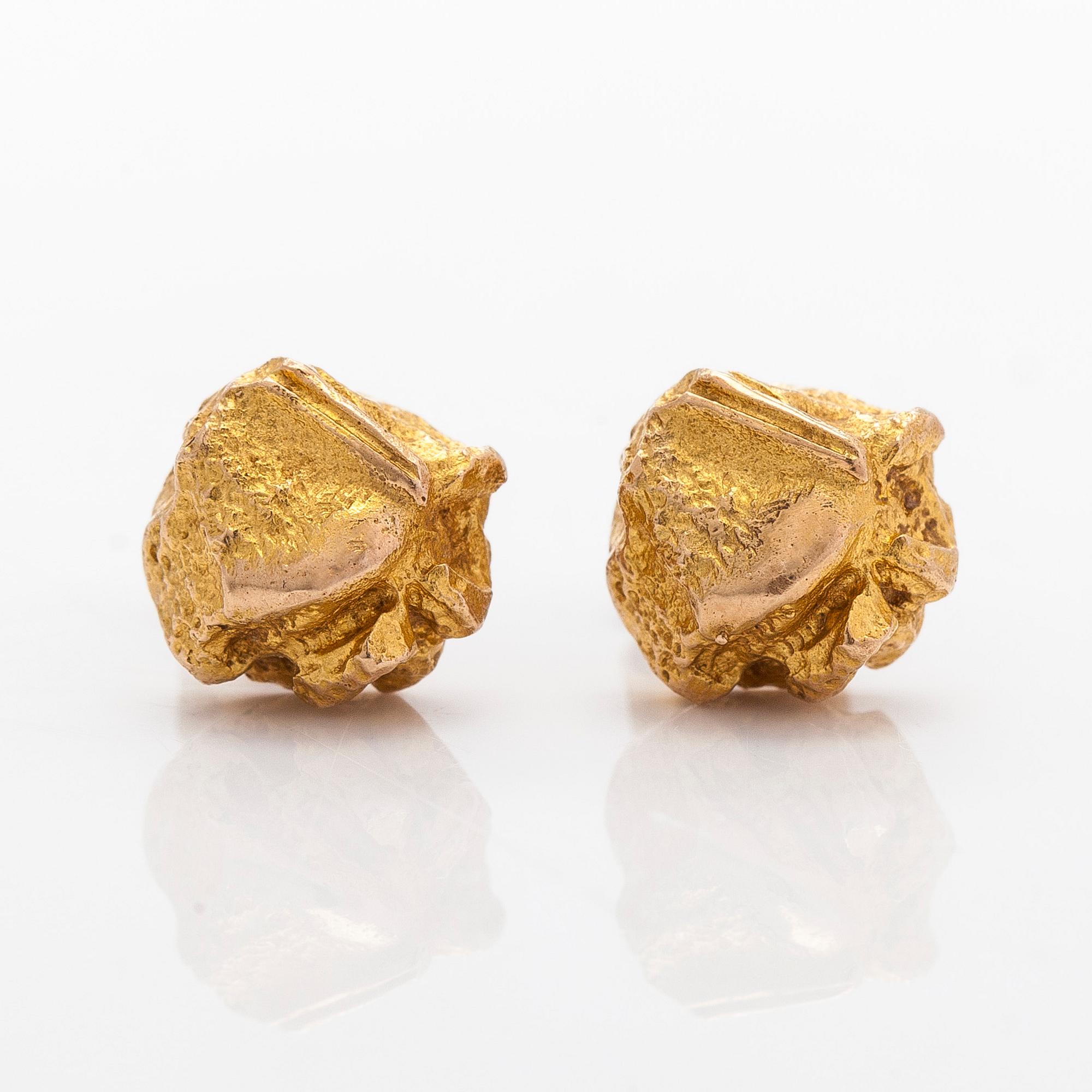 Björn Weckström, örhängen, "Nugget", 14K guld. Lapponia 1972.
