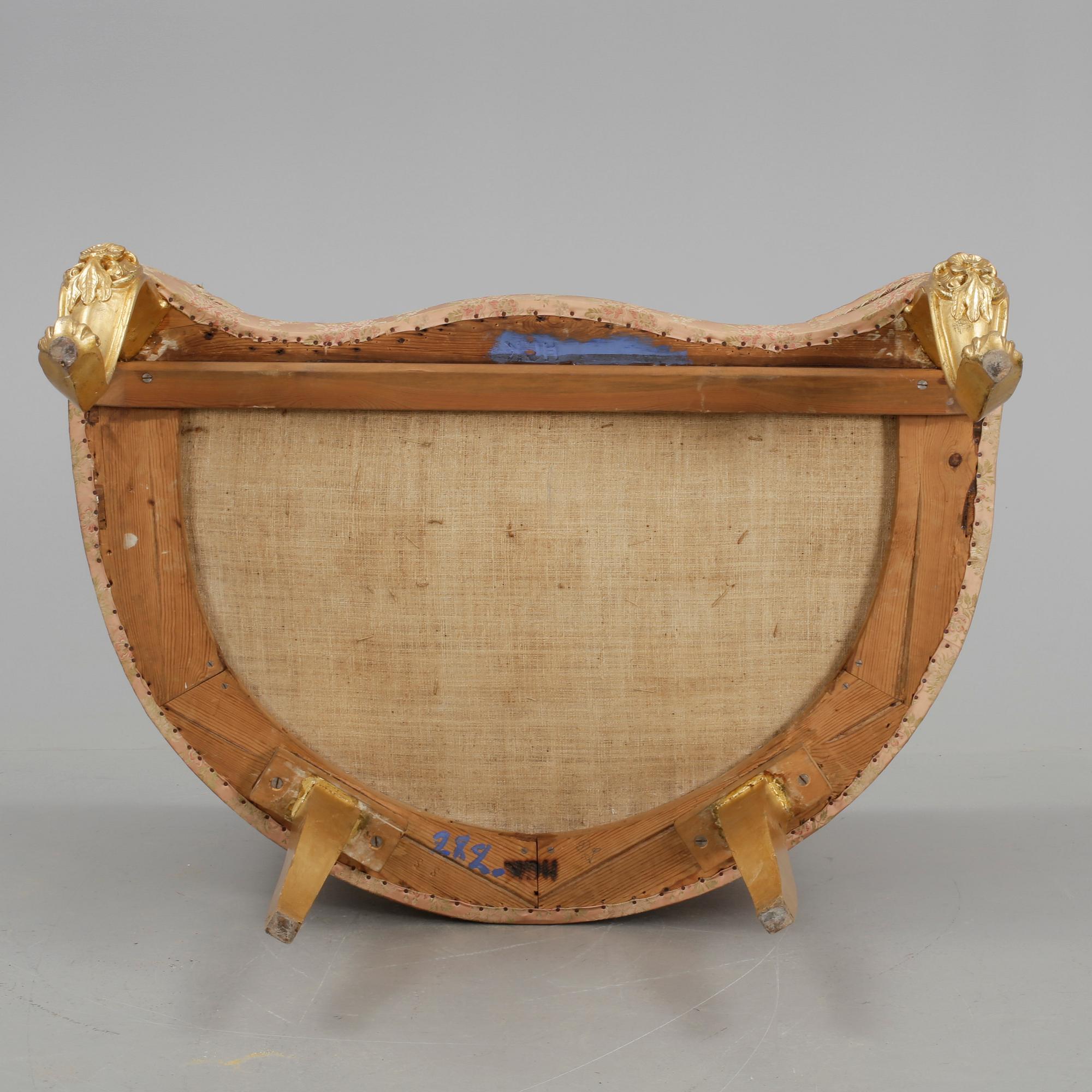 KUNGLIG SOFFA, nyrokoko, 1800-talets andra hälft.