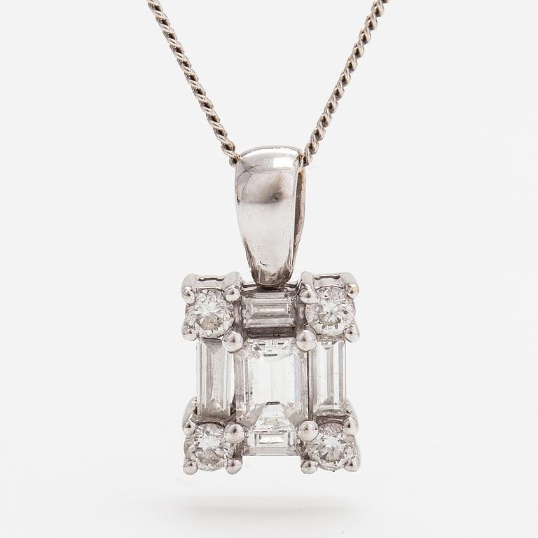 Kaulakoru, 18K valkokultaa ja timantteja n. 0.56 ct yht.