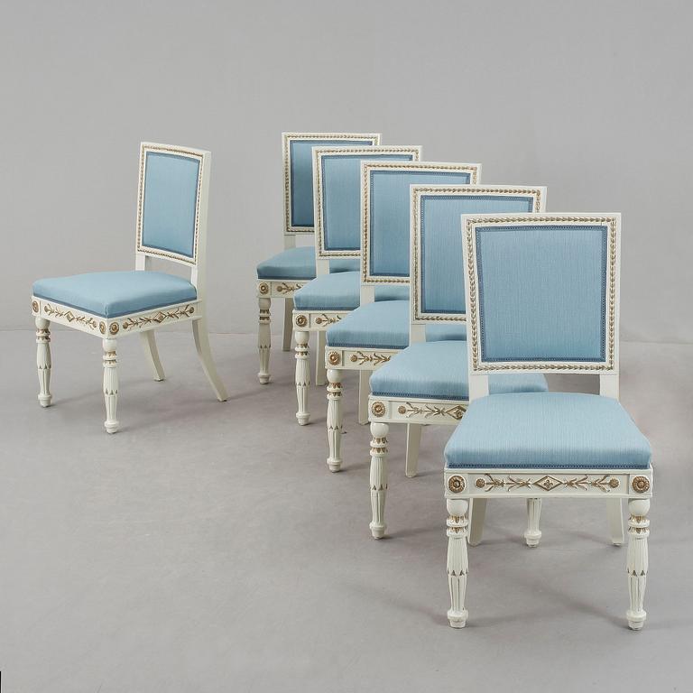 STOLAR, 6 st, sengustaviansk stil, 1900-tal.