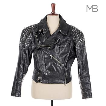 180. JEAN-PAUL GAULTIER, a men's black leather studed jacket from the late 1980s.