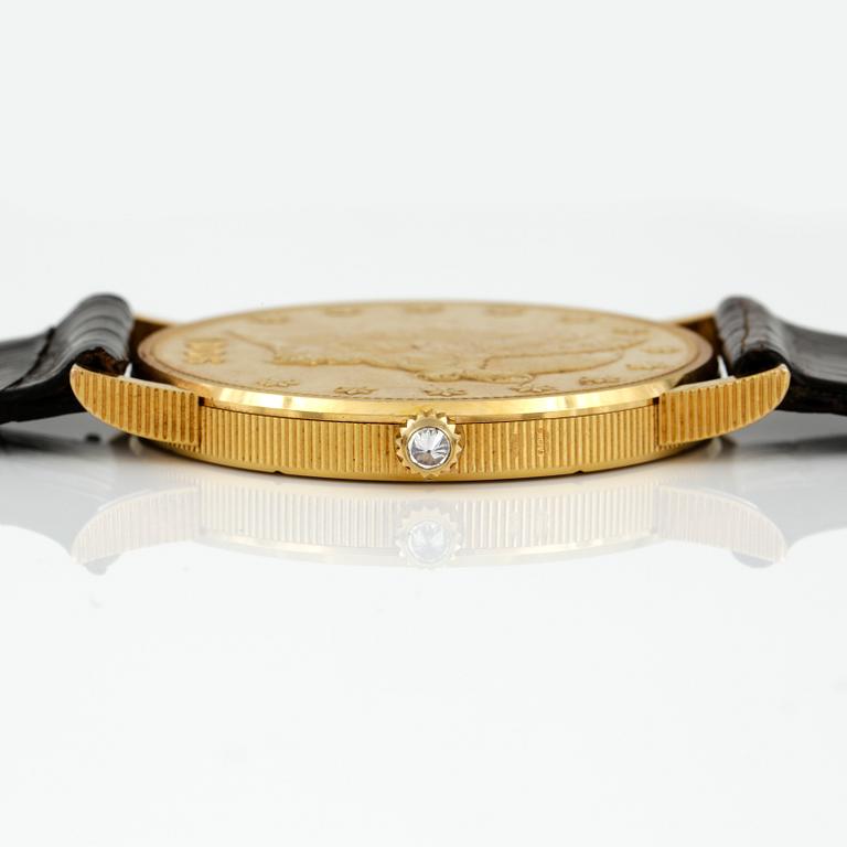 HERRUR, "Corum 20 Dollar Coin Watch" 22 och 18K guld. Vikt 47,12 g.