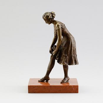 SKULPTUR, brons, möjligen wienerbrons, märkt, omkring år 1900.